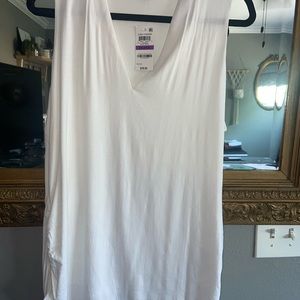 INC XXL white long blouse tank top